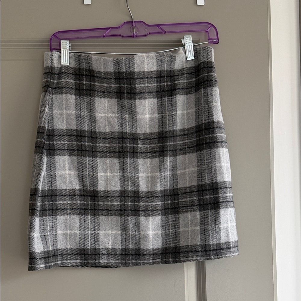 Primark Gray and Black Plaid Mini Skirt